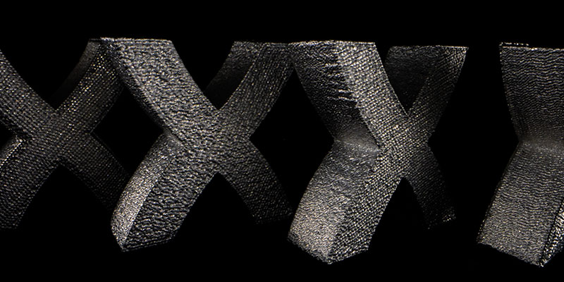 Liquid metal printed "X"s 