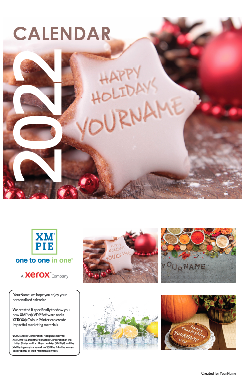 2022 Personalized XMPie Xerox Calendar