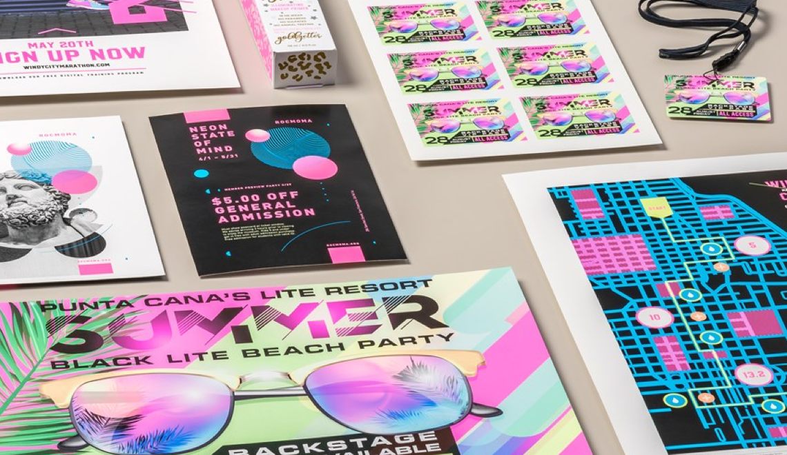 Fluorescent print samples by Xerox