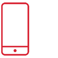 Phone icon in red.