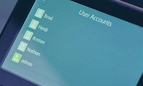 User interface showing a User Accounts menu