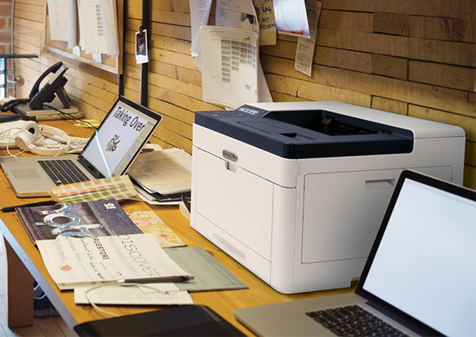 Phaser printer on a desk
