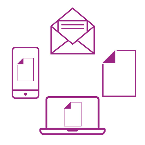 Multimedia icon in purple
