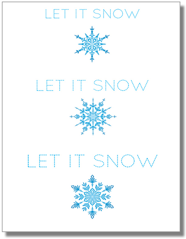 Let it Snow Blue Snowflakes Card