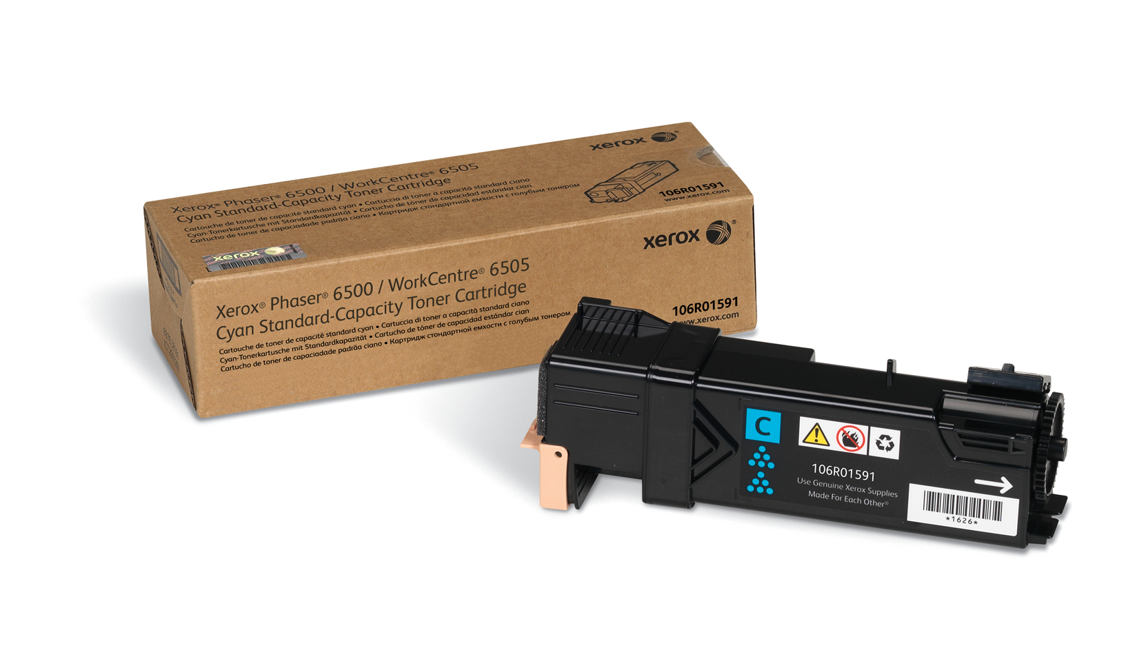 Phaser 6500/WorkCentre 6505, Standard Capacity Cyan Toner Cartridge (1,000 Pages), North America, EEA