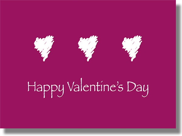 Purple Hearts Valentine's Day Card