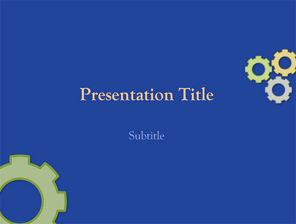 Blue Gears Powerpoint Template