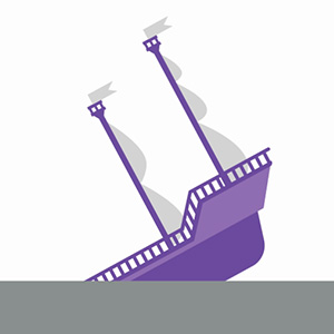 Illustration of a sinking ship