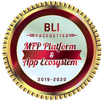 BLI Pacesetter badge for MFP Platform & App Ecosystem 2019 - 2020