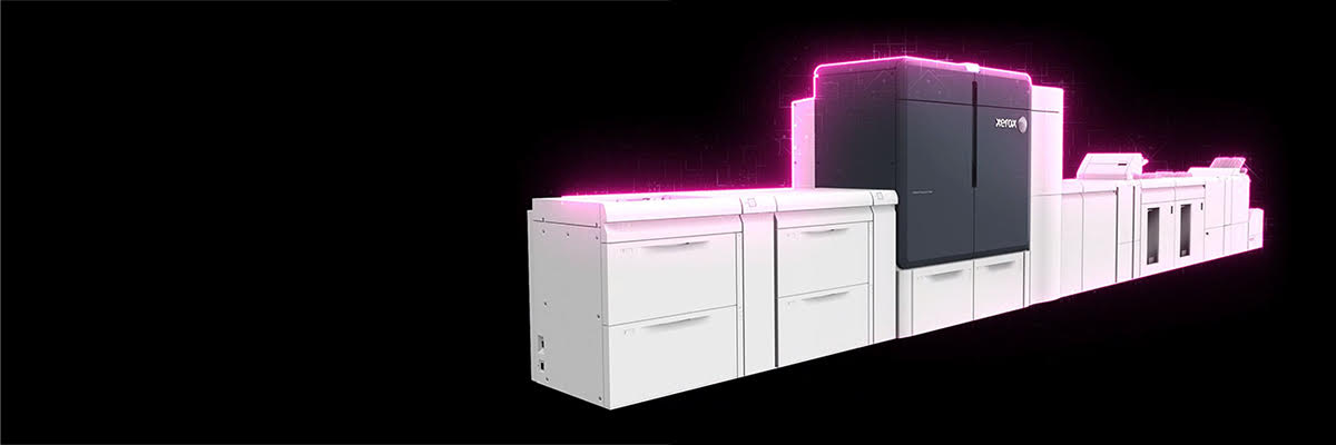 Xerox Iridesse Press with pink halo effect