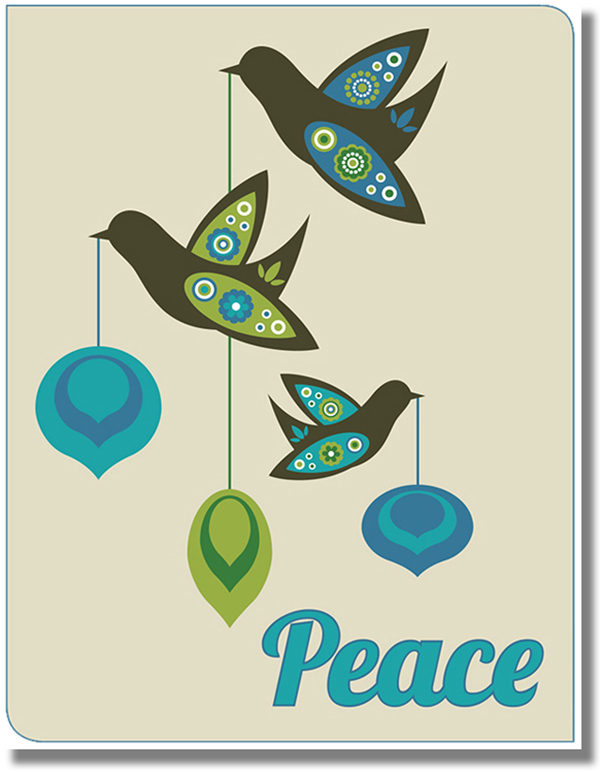 Peace Doves and Ornaments Card