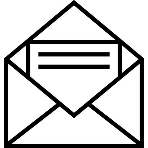 Icon indicating a document in an envelope