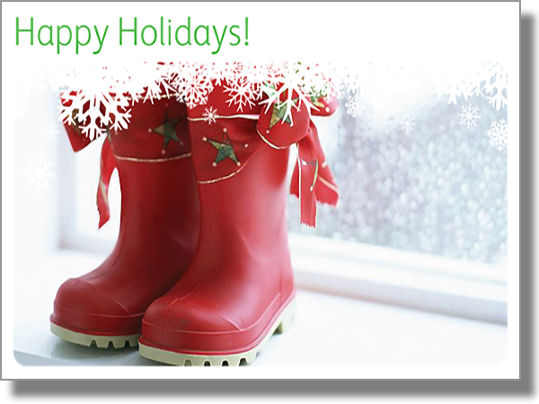 Happy Holidays Festive Boots Card