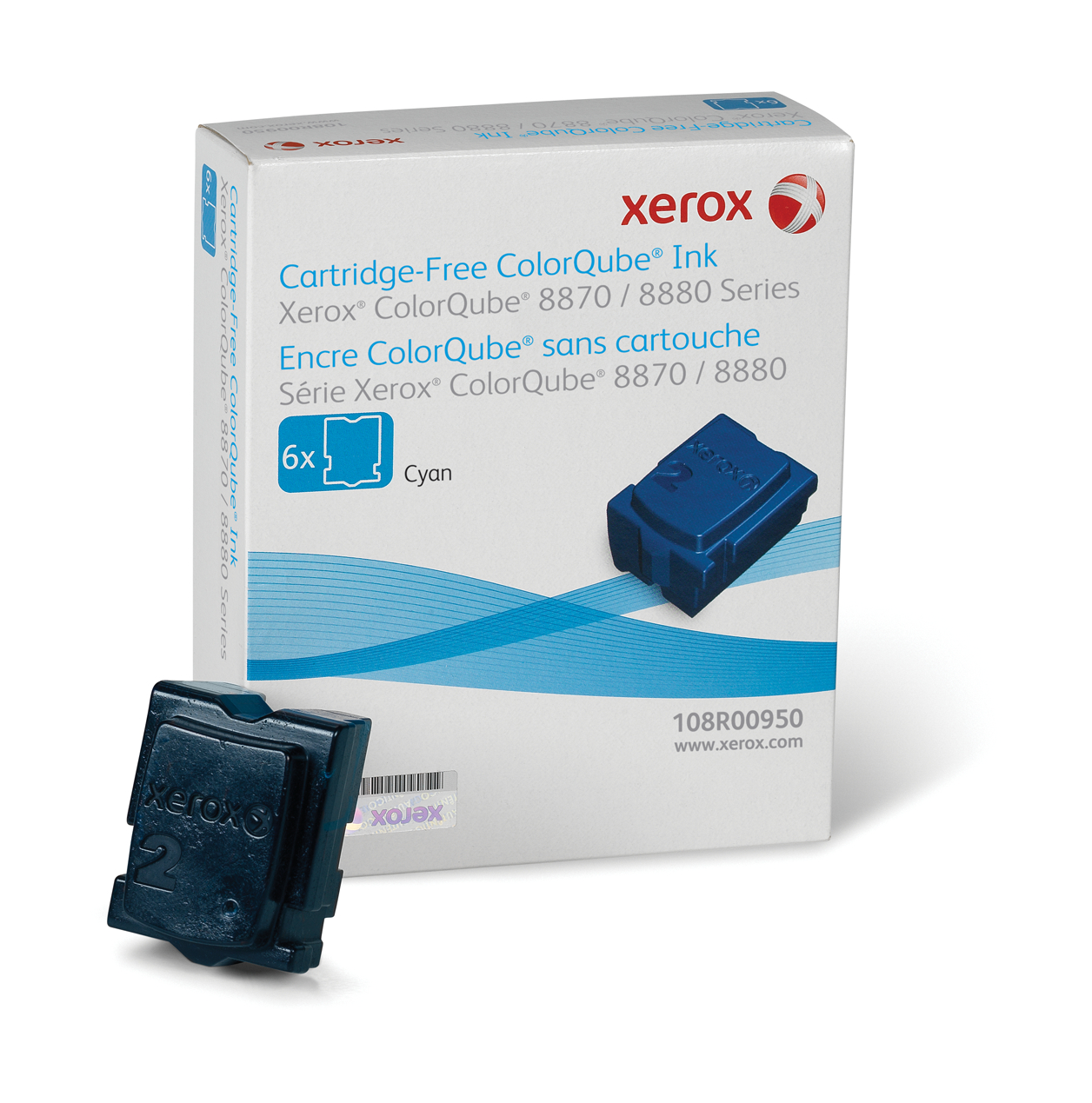 Xerox Colorqube Ink Cyan, Colorqube 8870 (6 Sticks), North America For 8880 Colorqube