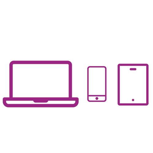 laptop cellphone tablet icon purple