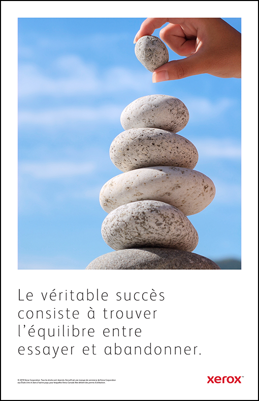 True success quote inspirational poster in French