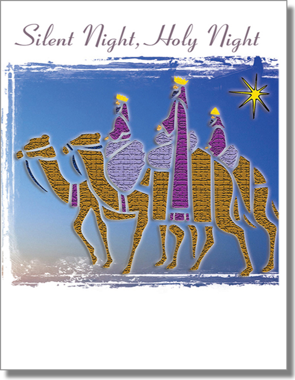 Silent Night Cartoon Camels Card