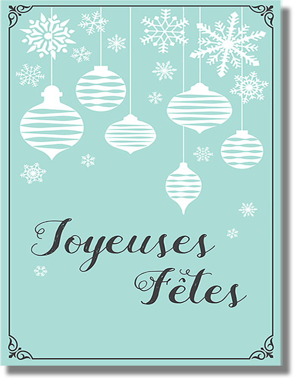 Happy Holidays Blue French Card
