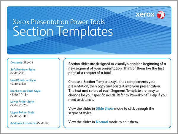 Xerox Section Powerpoint Template