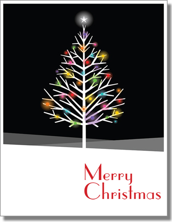 Merry Christmas White Tree Card