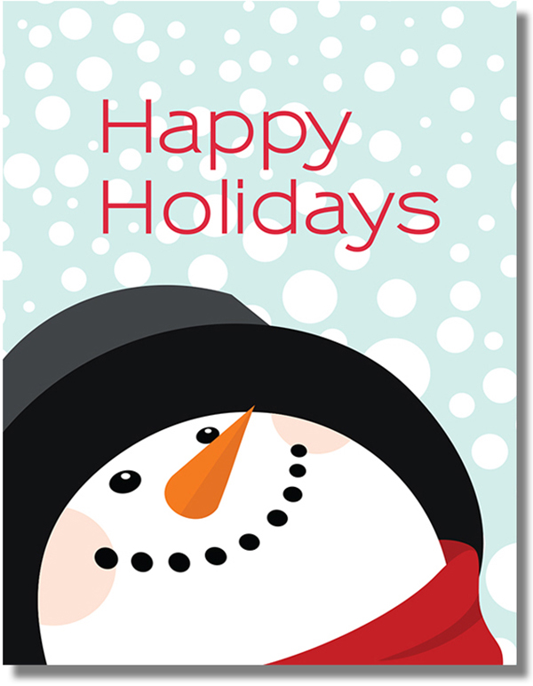 Happy Holidays Cartoon Snowman Card