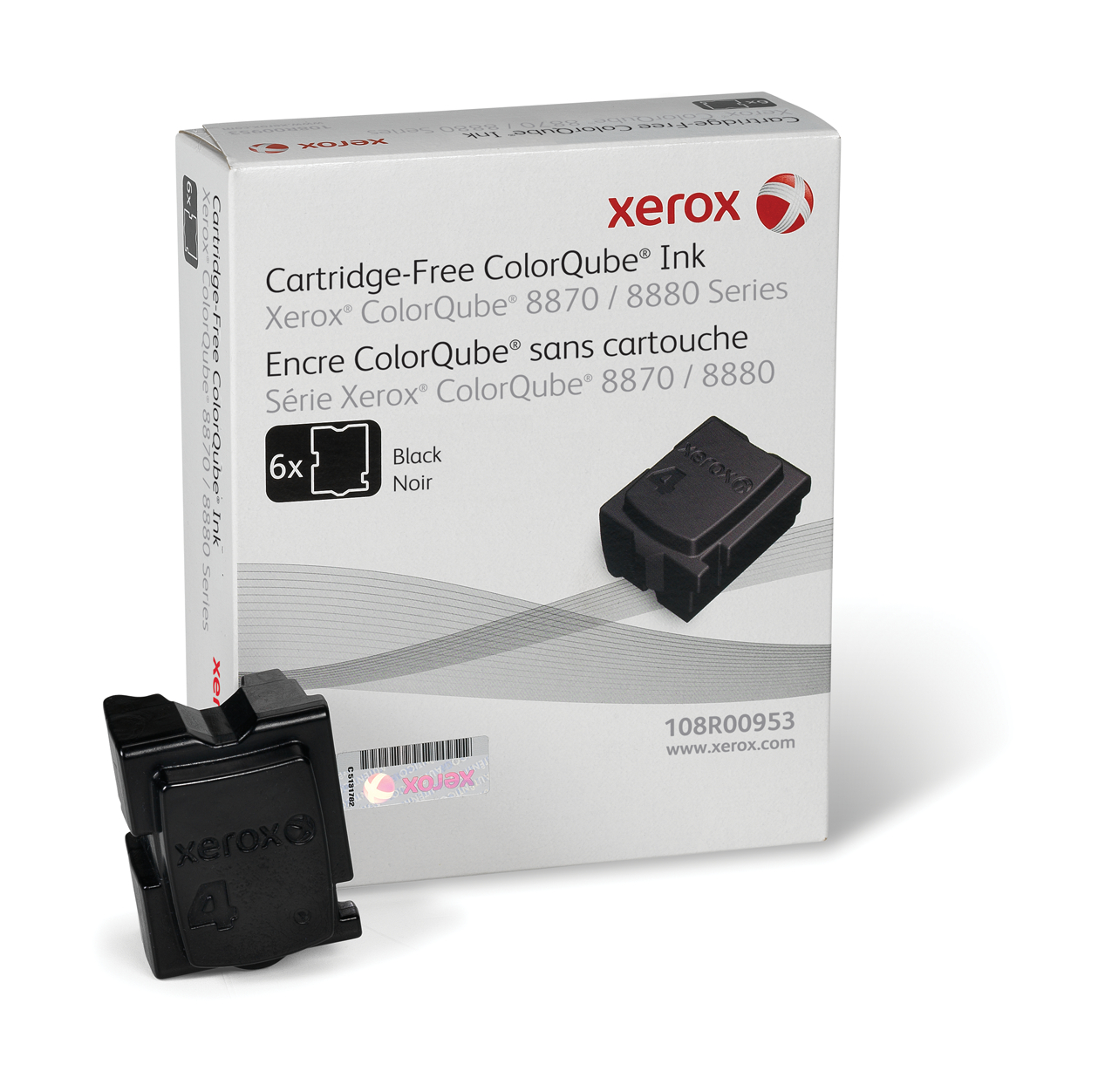 Xerox Colorqube Ink Black, Colorqube 8870 (6 Sticks), North America For 8880 Colorqube