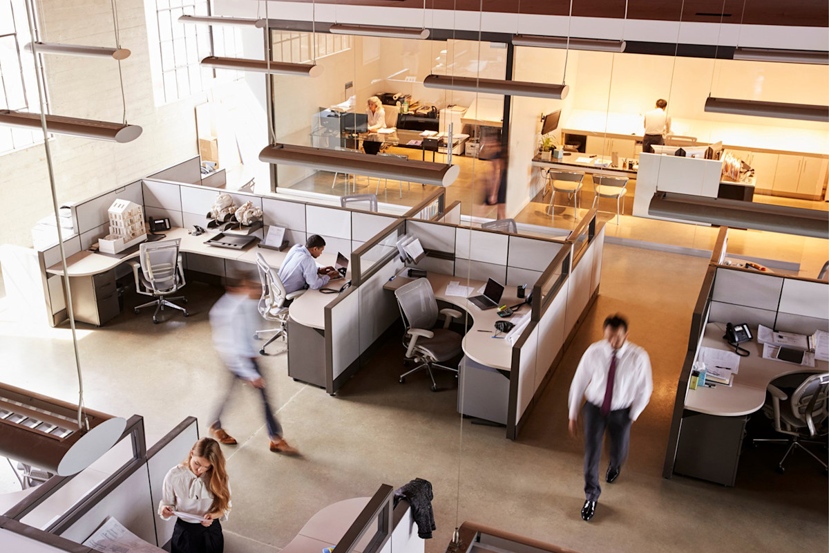busy office environment