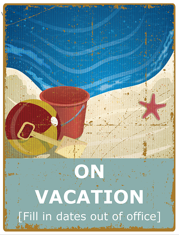 On Vacation Sign