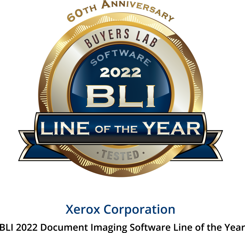 BLI 2022 Document Imaging Software Line of the Year seal