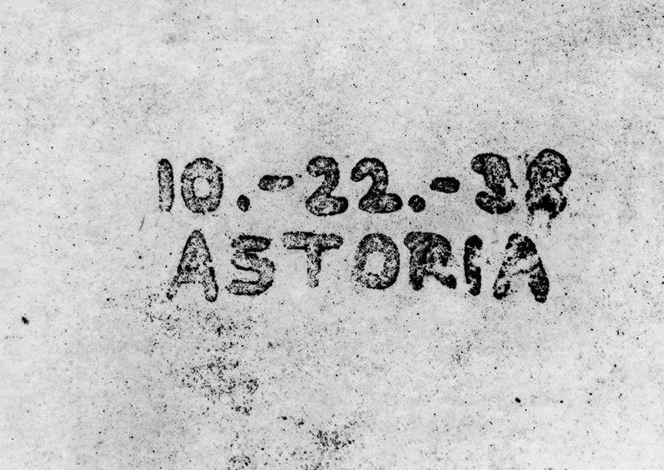 "10-22-38 ASTORIA" - the text of the first xerographic image ever