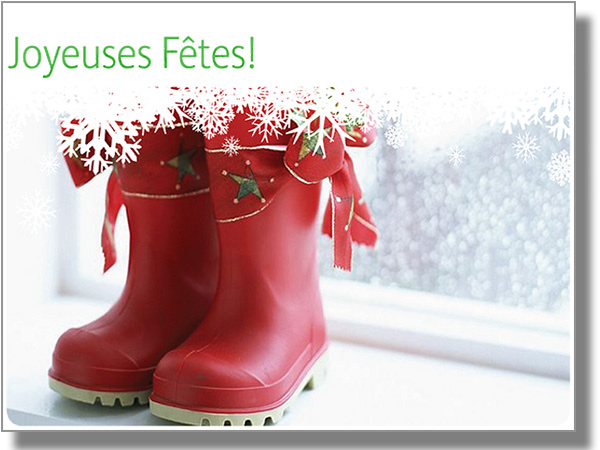 Happy Holidays Boots French Card