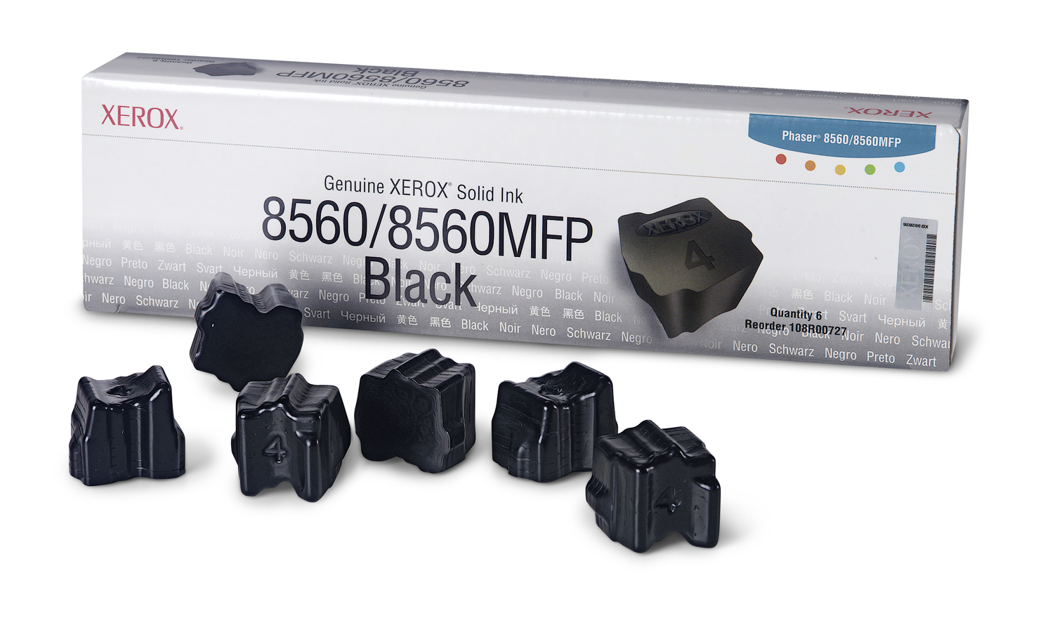 Genuine Xerox Solid Ink Black, Phaser 8560/8560MFP (6 Sticks)