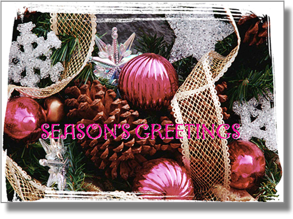 Seasons Greetings Wreath Decor Card