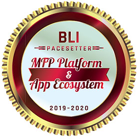 Award seal - BLI PaceSetter MFP Platform & App Ecosystem 2019-2020