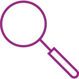 Icon graphic of a magnifying glass