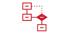 Red flowchart icon