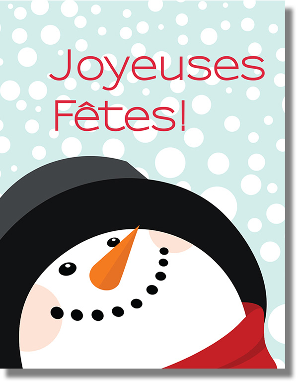 Happy Holidays Frosty French Card