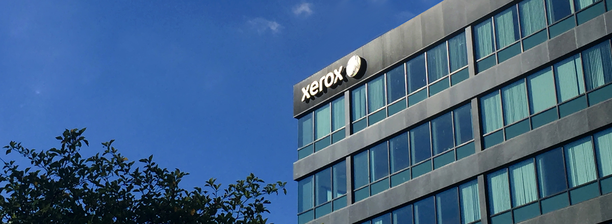 Building with Xerox logo on the top floor