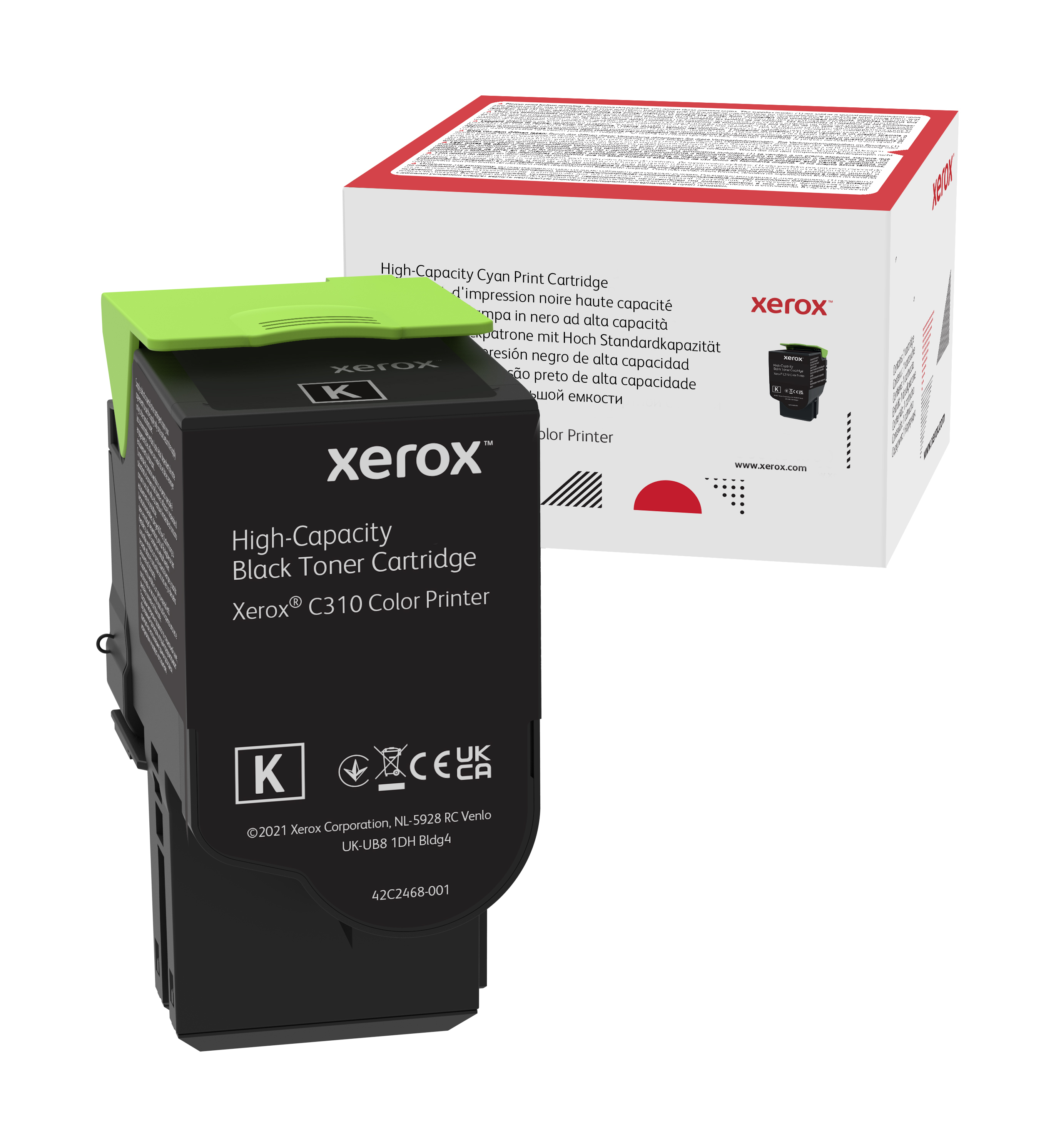 Genuine Xerox Black High Capactiy Toner Cartridge, Xerox C310 & C315 Color Printer, (Use & Return)