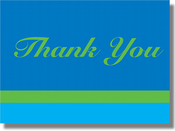 Blue and Green Thank You Card