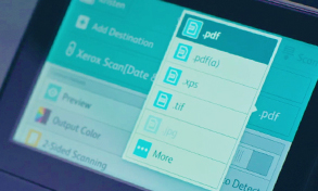 User interface showing file type selection menu