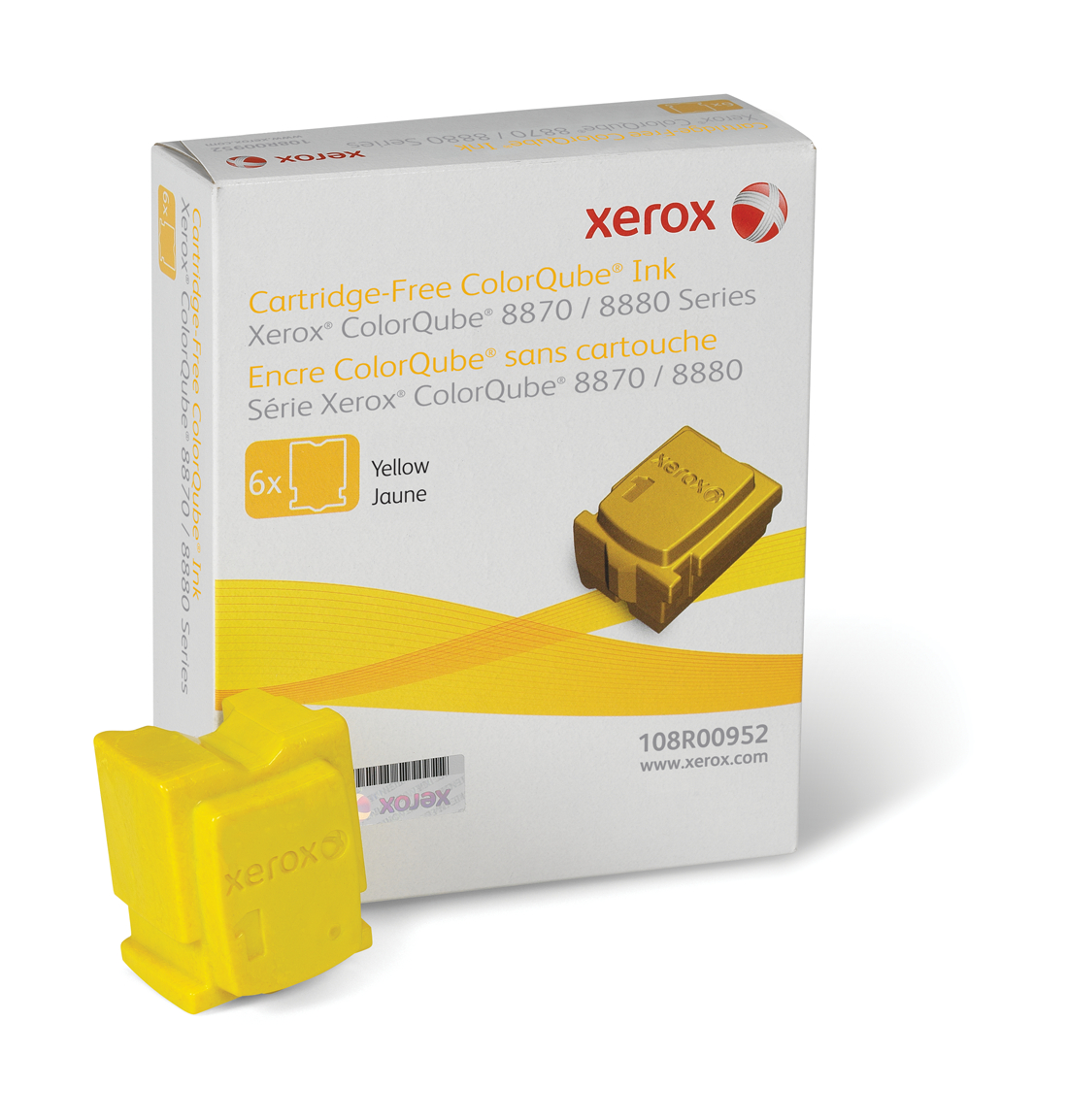 Xerox Colorqube Ink Yellow, Colorqube 8870 (6 Sticks), North America For 8880 Colorqube