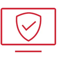 Computer safety red icon