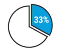 33 percent   pie chart graphic