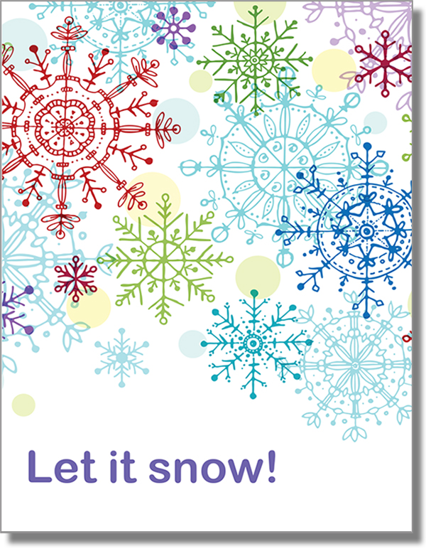 Let it Snow Colorful Snowflakes Card