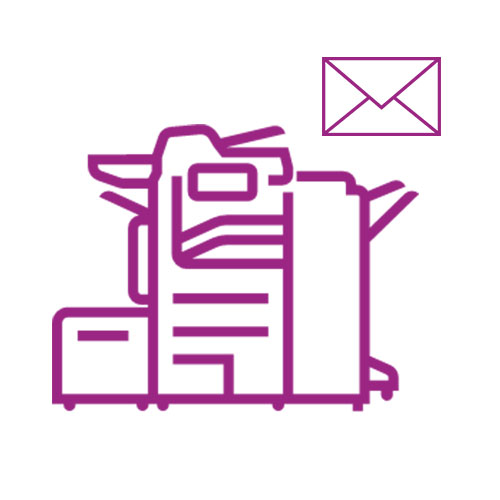 MFP Printer and email icon in purple.