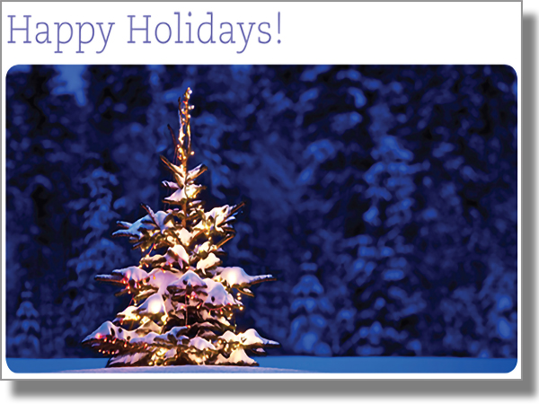 Happy Holiday Outside Christmas Tree Card