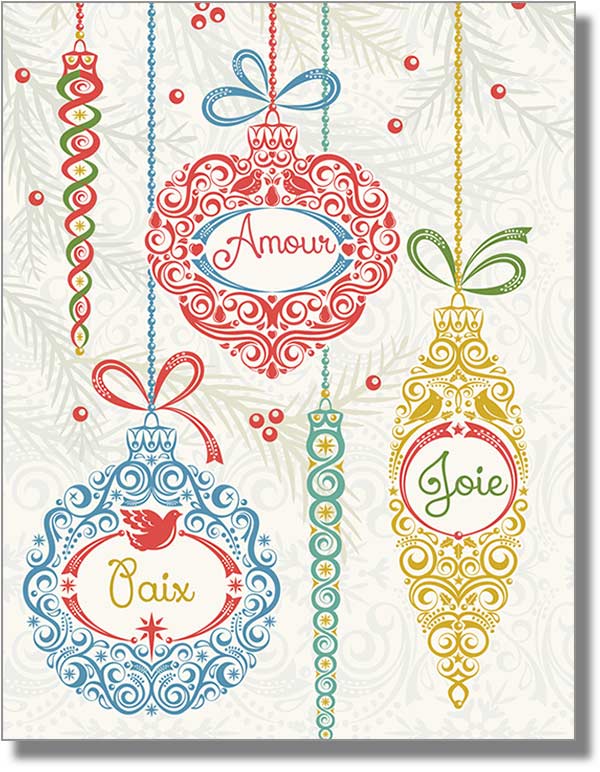 Love Peace Joy French Card