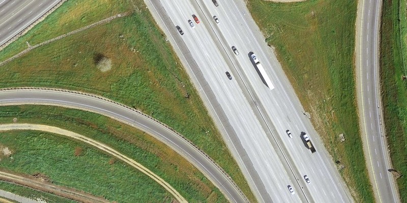 aerial highway shot