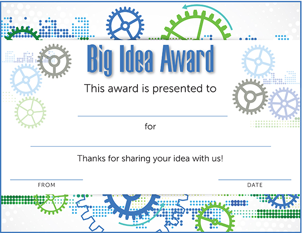 Big Idea Award Certificate